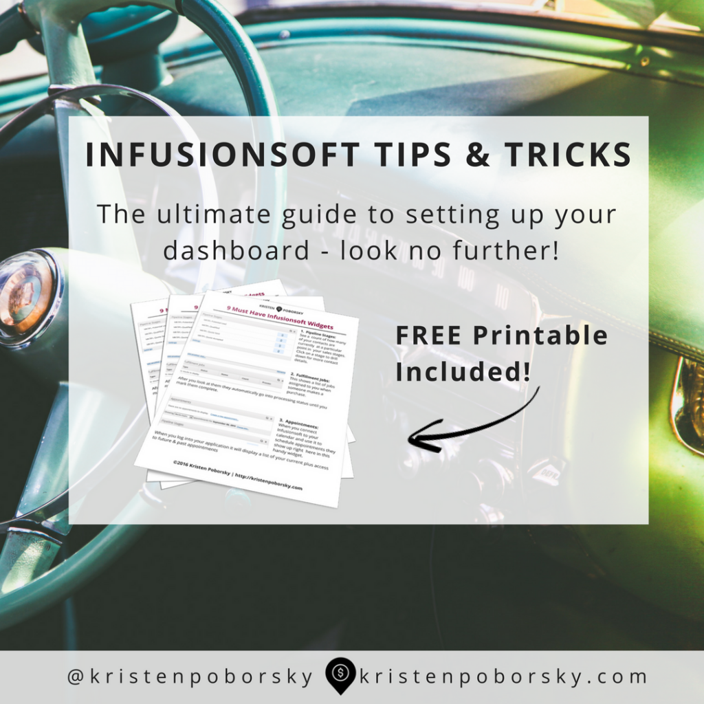 Set up your Infusionsoft Dashboard