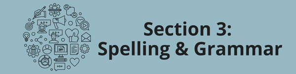 Section 3 Spelling and Grammar