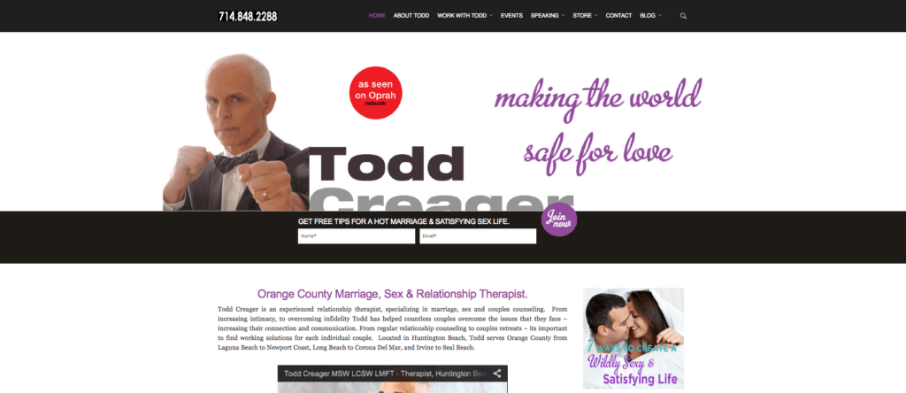 Todd Creager Website Sample