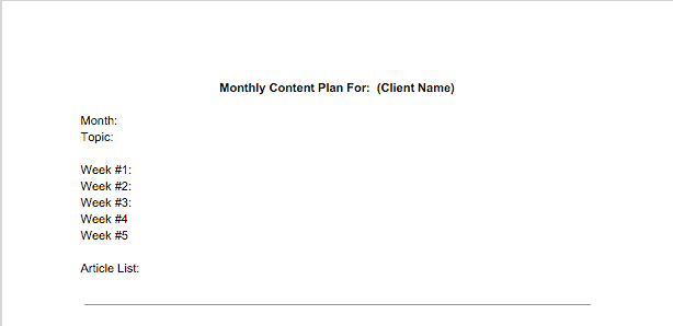 Content Planning Document