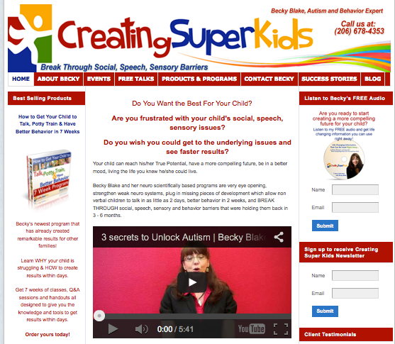 Creating Super Kids Website