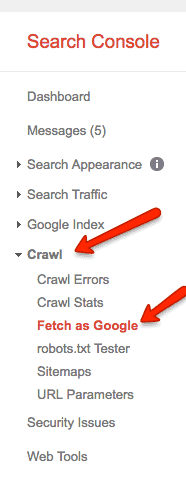 google search dashboard fetch